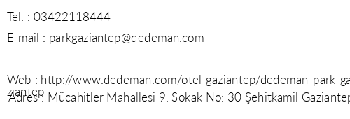 Dedeman Park Gaziantep telefon numaralar, faks, e-mail, posta adresi ve iletiim bilgileri
